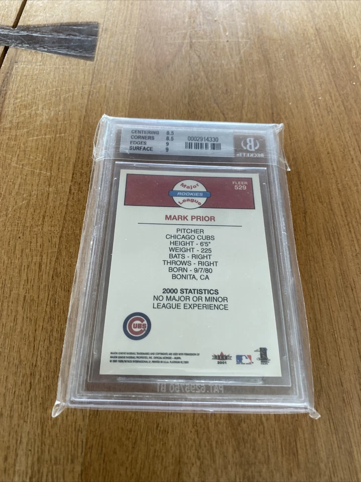 2001 Fleer Platinum Mark Prior #529 BGS 8.5 Rookie RC - Image 2 of 2