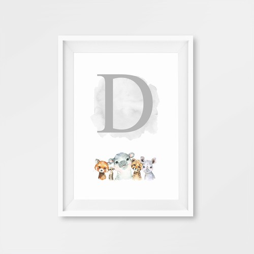 Personalised Safari Animal Nursery Prints Children's Posters Wall Art Pictures - Picture 14 of 36