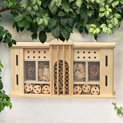 Garten Insekten Hotel Pinie Brut Bienen Nist Kfer Kasten Auen Kiefer  Bambus | eBay.de