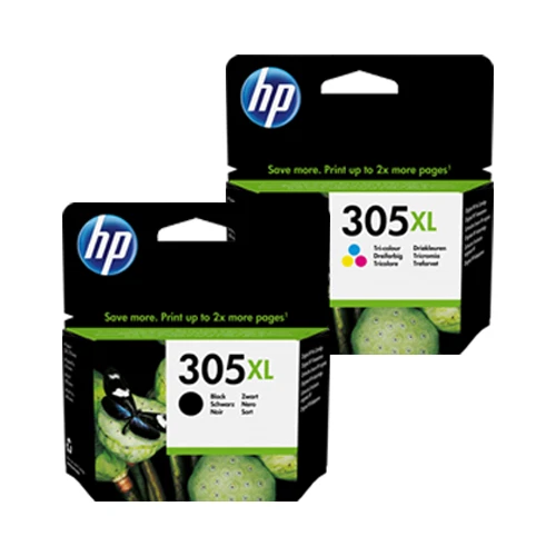 2 CARTUCCE HP 305XL 1 BK + 1 TRICOLOR ORIGINALI 3YM62AE + 3YM63AE