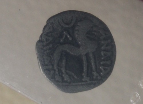 * AFGHANISTAN YUEH CHI- ARSEILES HEMIDRACHM 20BC HORSE ANAIA 13MM ACROSS #FHJ26 - Picture 9 of 11