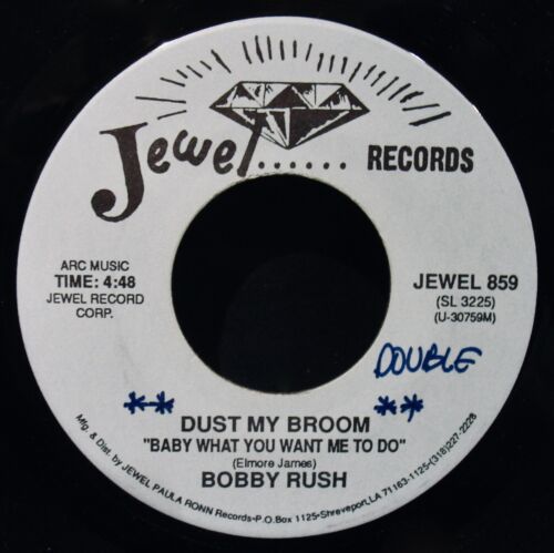 BOBBY RUSH~Dust My Broom & Get It On With Me~Chicago Blues 45~JEWEL #859 - Afbeelding 1 van 2