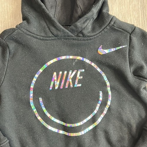 Nike • smiley holographic graphic fleece pullover hoodie sweatshirt - Picture 3 of 6