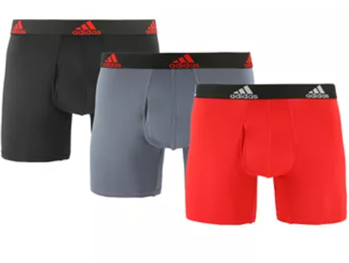 Adidas L126822 Mens Assorted 3-Pk Sport Performance Mesh Boxer