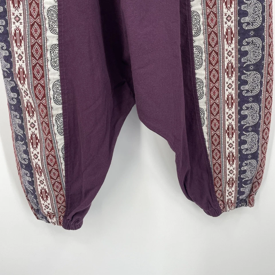 Harem Pants Womens Small Purple Boho Tribal Pockets Cottagecore Festival READ - Image 3 of 4
