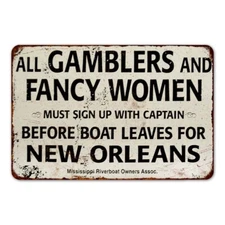 Gamblers & Fancy Women New Orleans Vintage Retro 8x12 Metal Sign 108120067066