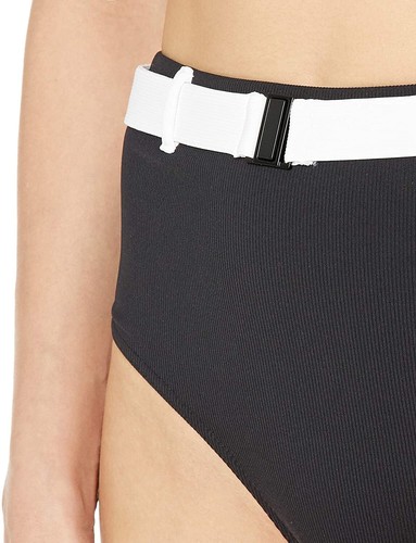 Volcom Womens 185055 Simply Rib Retro Black Bikini Bottom Swimwear Size XS - Picture 2 of 3