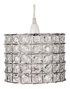 Kliving Non Electrical Pendant Chrome Ceiling Light Shade Clear