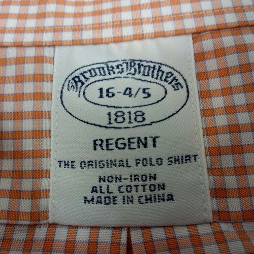 Brooks Brothers 1818 Regent Shirt Men Sz 16 Gingham Check Button Up Long Sleeve - Picture 2 of 9