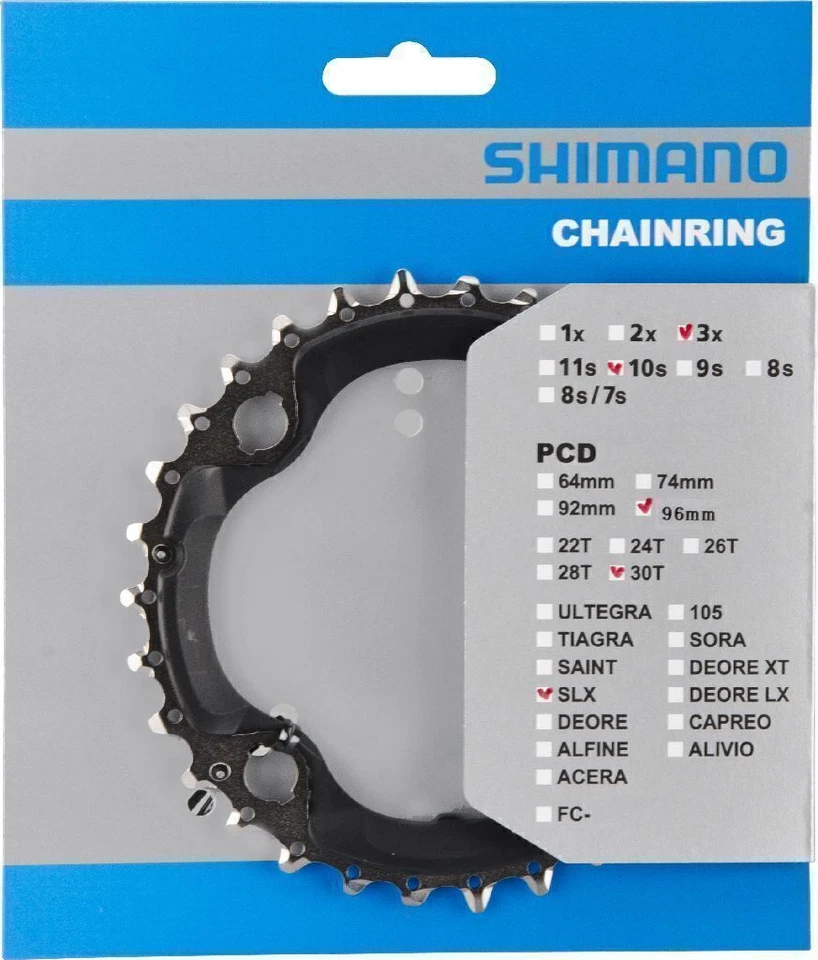 30 T Shimano SLX MTB Kettenblatt 3 x 10 sp FC-M672 / M612 Y1NW98010 - Bild 1 von 1