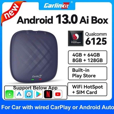 2026 NEW CarlinKit CarPlay Ai Box Qualcomm 8-Core Android 13 Wireless Carplay An