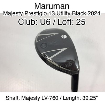 Maruman Majesty Prestigio 13 Utility Black 2024 U6 Hybridー 25 39.25'' Majesty LV-