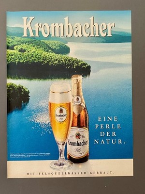 Krombacher Pils Eine Perle der Natur Bier 1997 Vintage Ad Werbung Reklame
