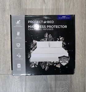PROTECT A BED Charcoal Infused Mattress Protector KING New