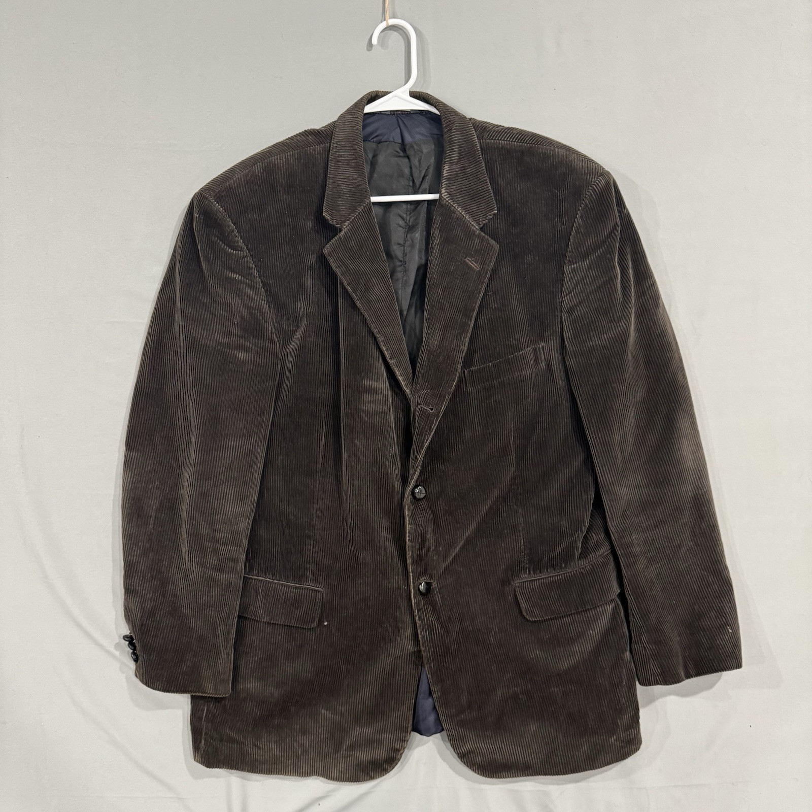 David Taylor Vintage Brown Corduroy Blazer Sport Coat Two Button Jacket Size 46