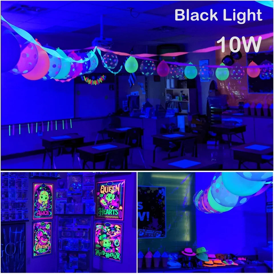 2 Pack LED Black Light Bar 10W 1FT USB UV Blacklight Bar for Halloween Party - Image 4 of 4