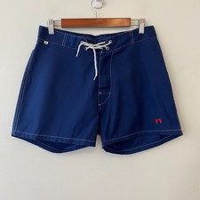 Vintage Hang Ten Board Shorts Size 32 Navy Blue Swimwear Trunks