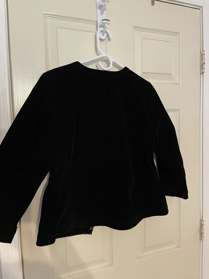 Chaqueta de gamuza para mujer Dressbarn mediana negra Foto 2 de 4