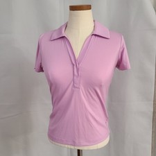 Travis Mathew Womens Sz S Lilac Purple Barcelona Orchid Bouquet Golf Polo Top