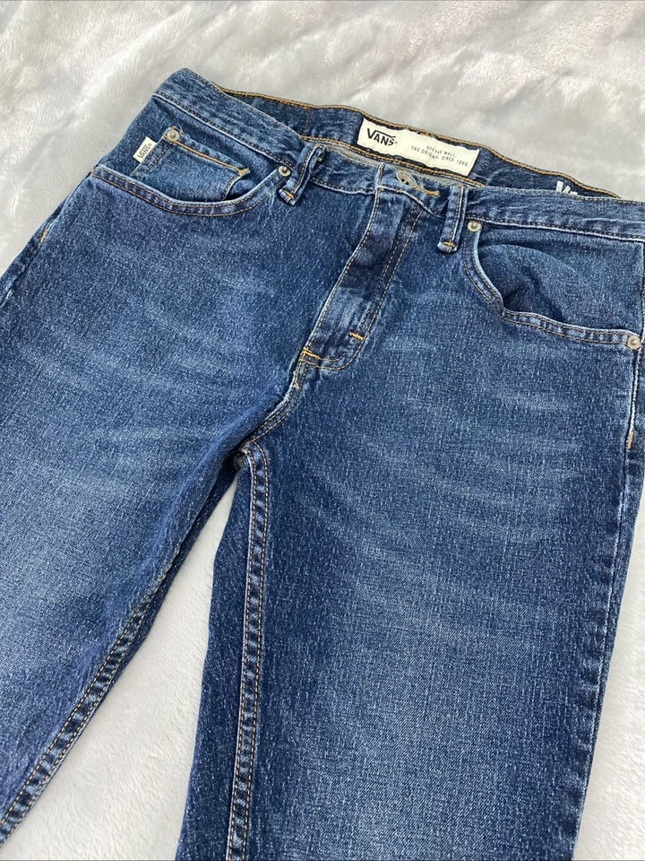 Vans Jeans Mens 30x30 Blue Denim V16 Slim Modern Fit Off The Wall Style Casual - Image 2 of 4