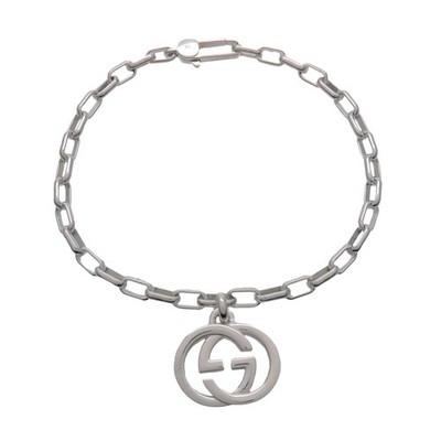 GUCCI アンクレット silver925 GUCCI Interlocking G Bracelet SV925 Silver 274643 Authentic Used F