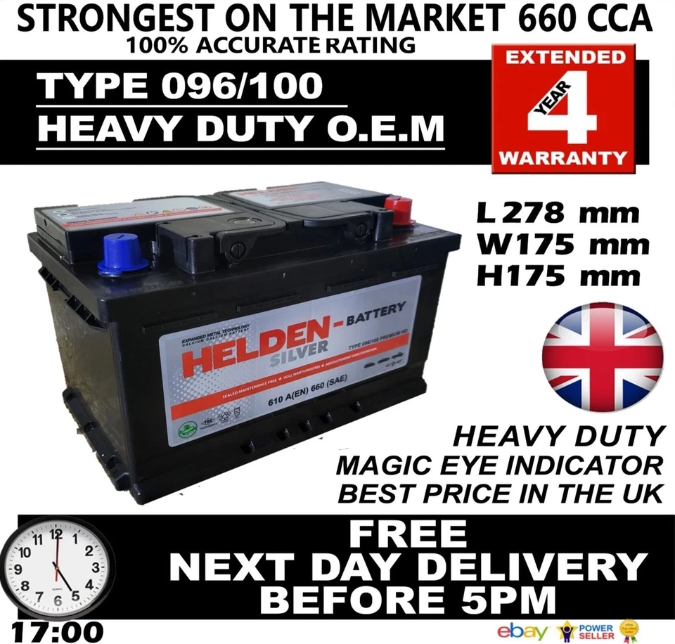 FORD TRANSIT DIESEL CAR BATTERY 096 100 12V HEAVY DUTY SEALED 2.0 2.4 TD TDCI ££