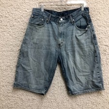 Levis 569 Shorts 33 Mens Blue Denim Loose Fit Straight Bermuda Jorts Casual Jean