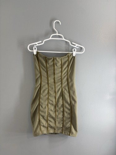 Princess Polly Green Strapless Ribbed Zip Closure US 4