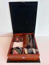 Vintage High-End Executive Shoe Shine Valet Box w/Accessories