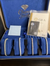 4mm REAL VVS D Color MOISSANITE Tennis Chain Bracelet 925 Silver Pass Tester 