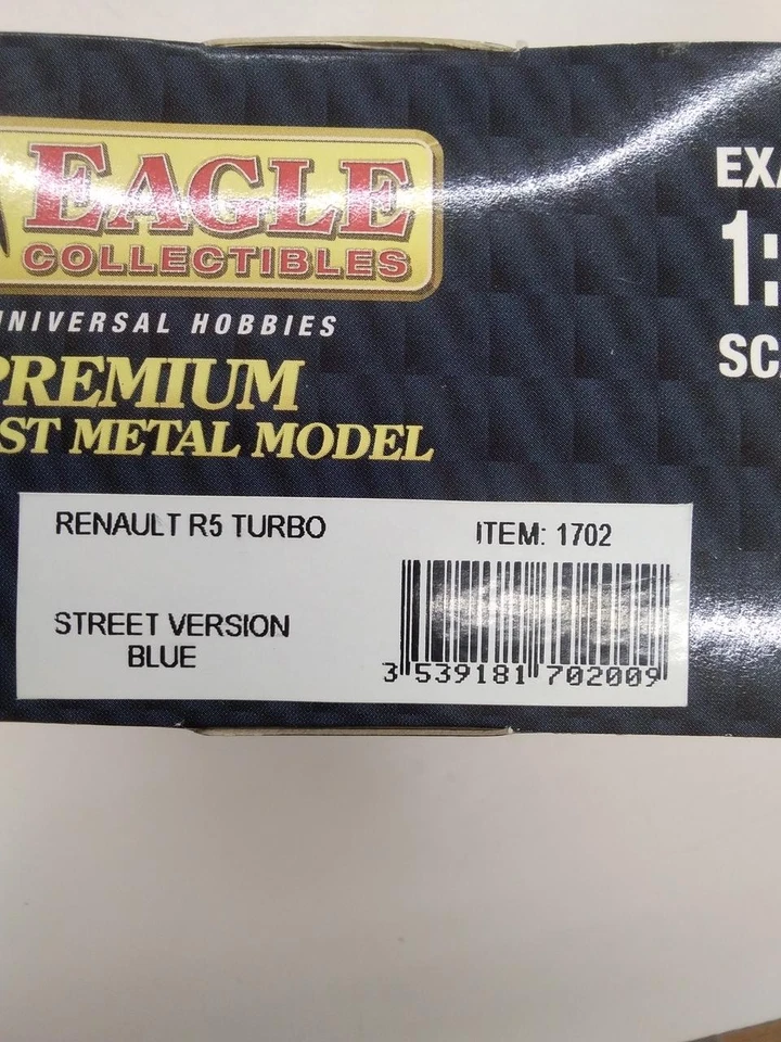 EAGLE OLECTION RENAULT 5 TURBO 蓝色 1 43 迷你 ar — 第 2/4 张图片