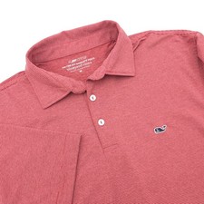 Vineyard Vines Polo Shirt Mens Medium Red OTG Sankaty Golf Performance Stretch