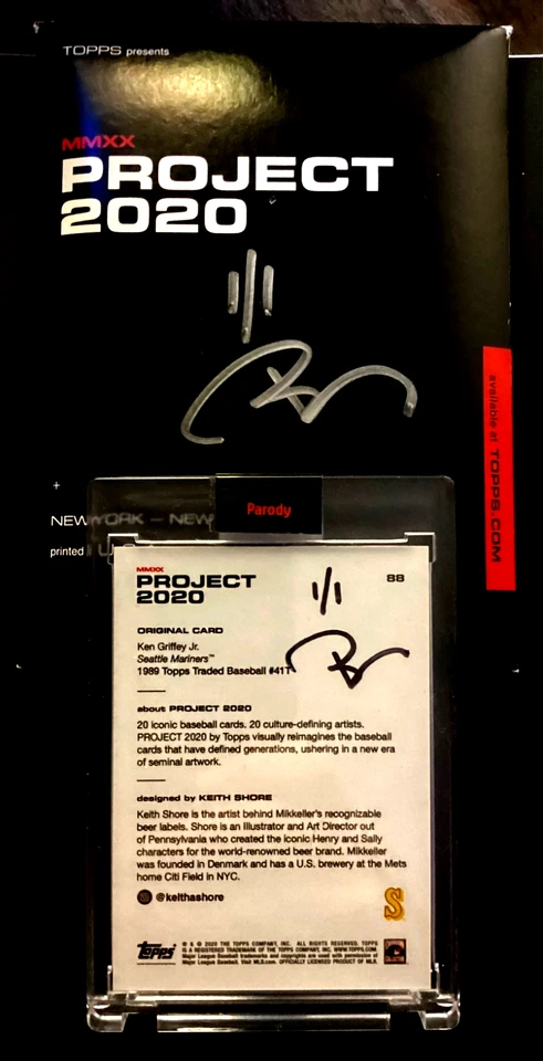 Ken Griffesy Jr. 1/1 Topps Project #1 Gem Mint Baseball Mariners Artist Sealed SP - Imagem 4 de 4