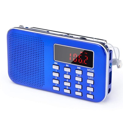 L-218AM Portables Mini Radio AMMW/UKW FM/TF Card/USB/MP3, 1200mAh Akku. Gesch...