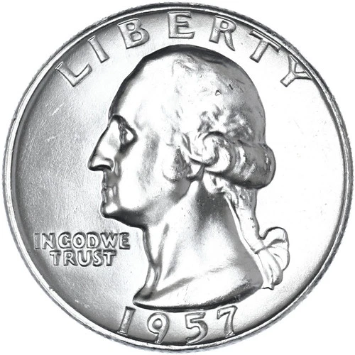 ⭐️ 1957 P Washington Quarter 90% Silver GEM BU ⭐️ Beauty US Coin from OBW Roll