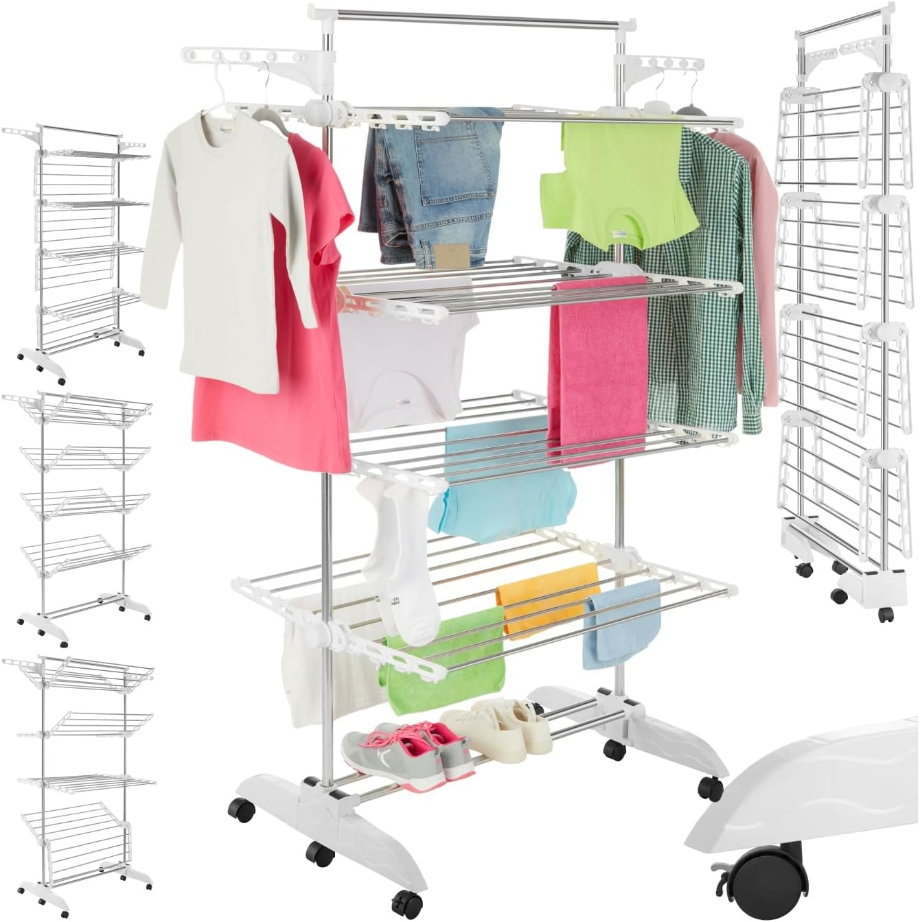 Etendoir à linge extérieur et intérieur résistant pour draps et vêtements