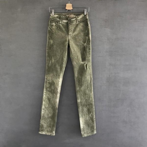 Women John Galliano Jeans Khaki Cotton 27 / S