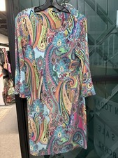 Tommy Hilfiger Multicolor Paisley Pleated Shift Dress Size 10 