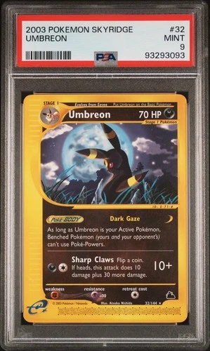 Pokemon Umbreon Skyridge NON Holo Rare #32 PSA 9 Mint