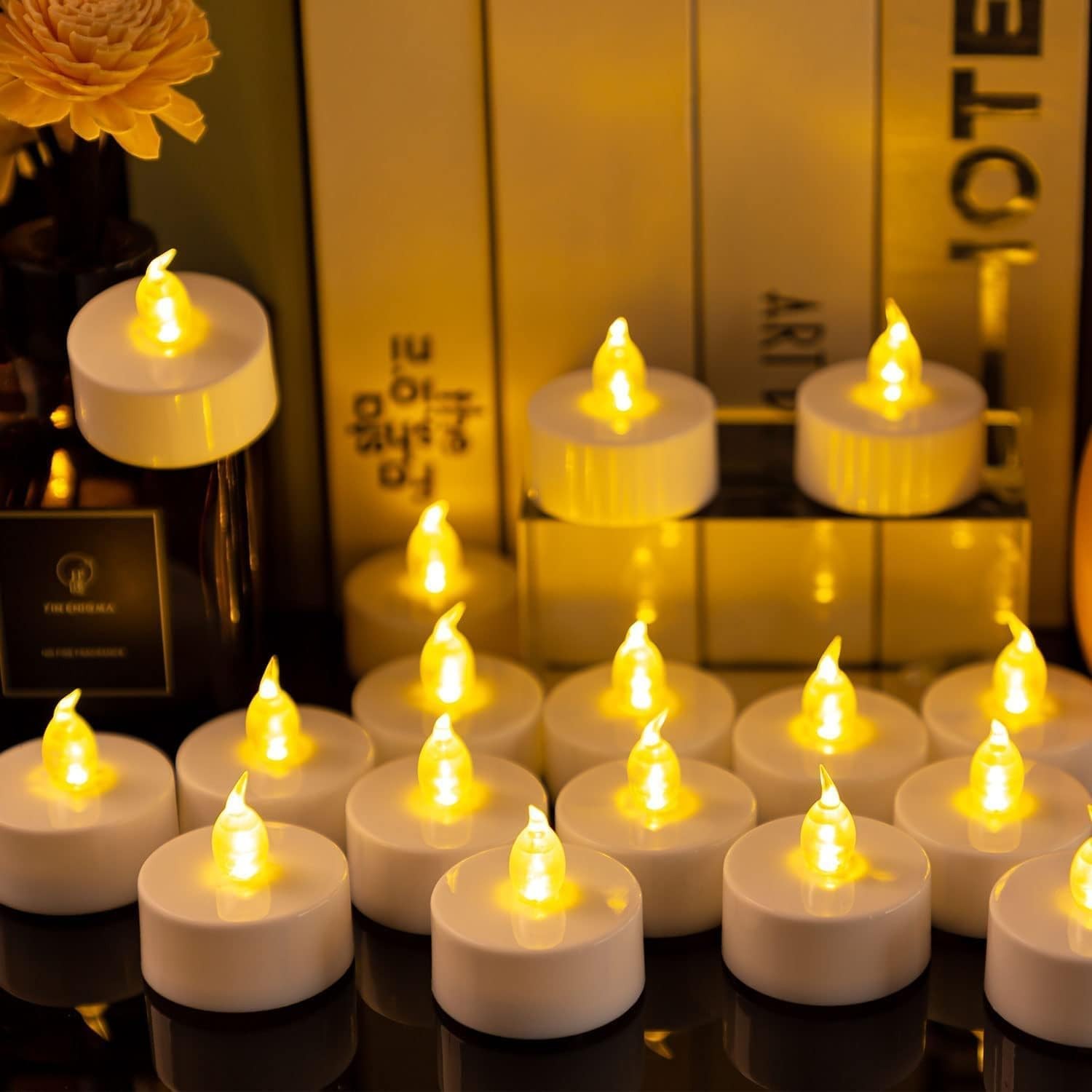 Bougies chauffe-plat LED romantiques pour décoration de table de mariage