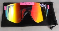 PIT VIPER Official Polarized Mirrored Wrap Beach Sunglasses Pink Speckle NEW