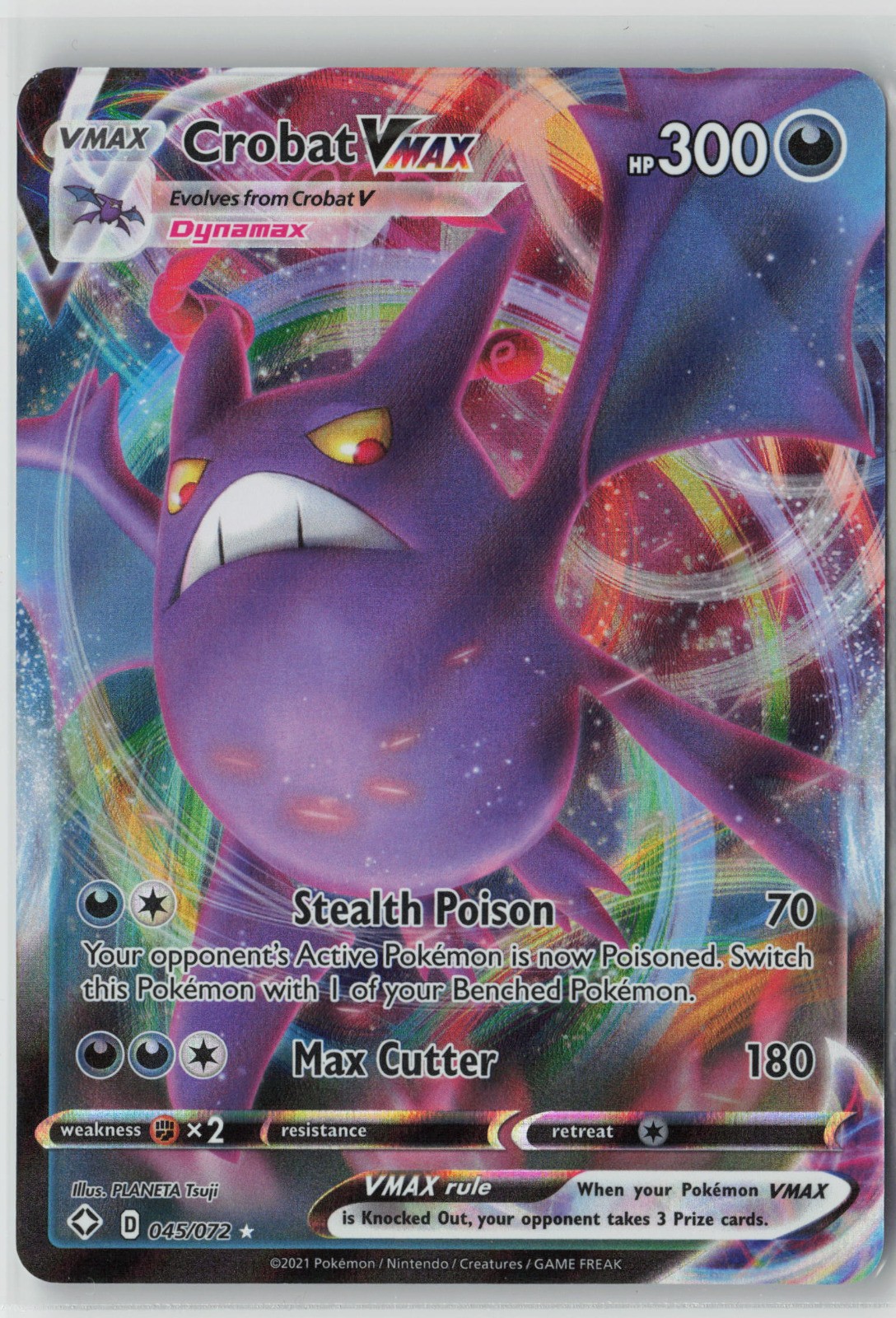 Crobat VMAX Holo Ultra Rare Shining Fates 045/072 NM
