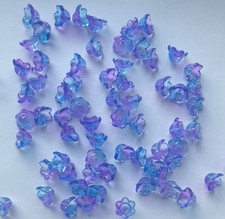 20x Glass flower beads Violet -  Beaded Plant / Jewellery / Craft Supplies
