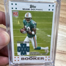 Topps 2007 Lorenzo Booker #20 Miami Dolphins Rookie Relic Authentic Jersey Card. rookie card picture