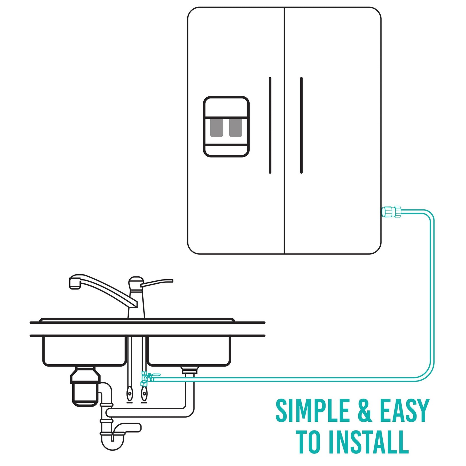 Ice Maker Fridge Quick Installation Kit with 25' Feet Tubing for Drinking Water