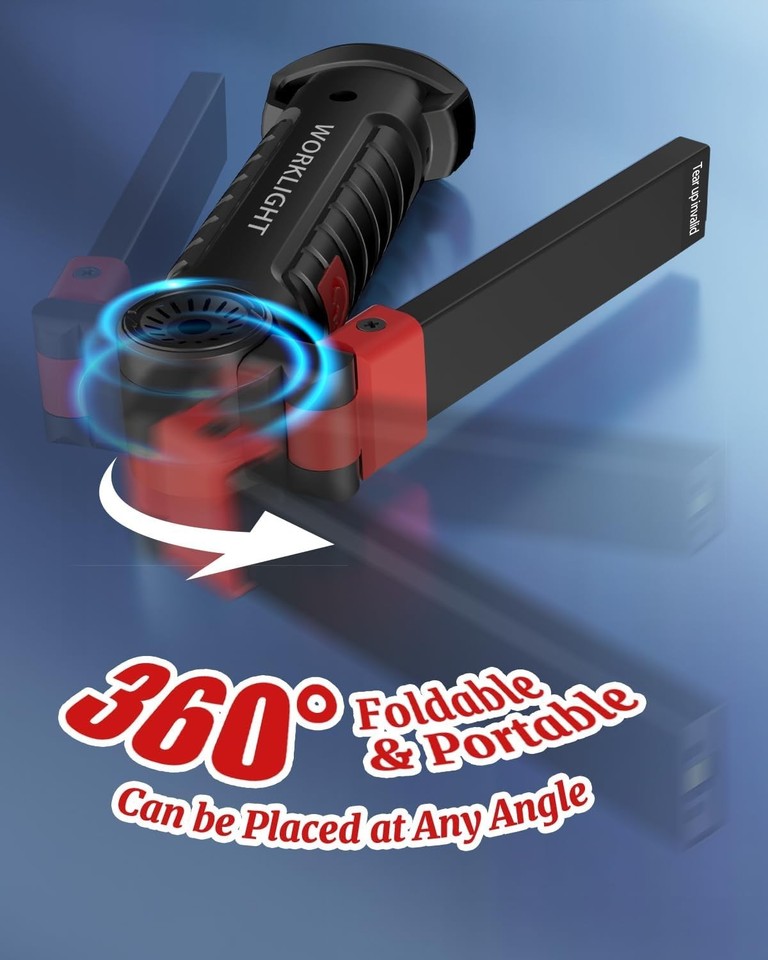 Compact Foldable LED Work Light Set with 360° Rotation - Father’s Day ...