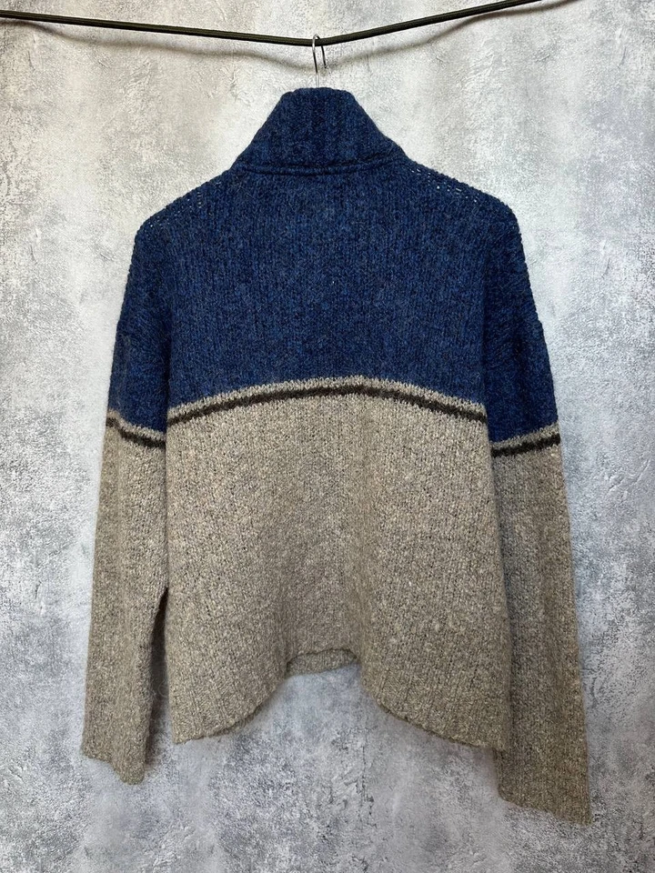 Armani Jeans Alpaca Wool 1/4 Zip Sweater Vintage Highneck Colorblock Men's Sz L - Image 3 of 4