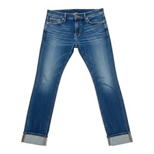 Hudson Zippered Ginny Crop Straight Jeans Womens 28 Cuffed Denim USA Made