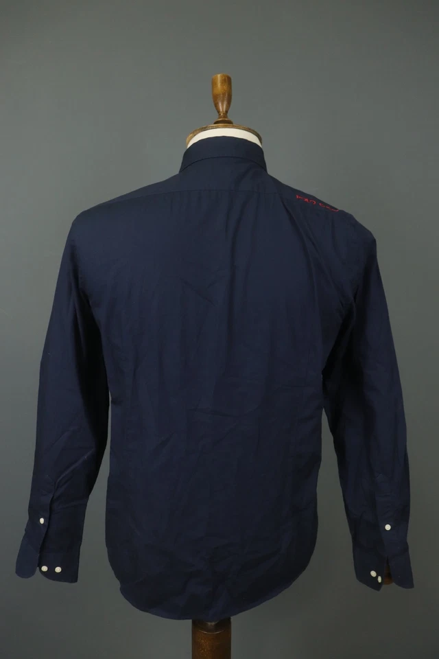 LA MARTINA темно-синий расслабленный крой повседневный длинным рукавом с воротником рубашка на пуговицах размер M - Изображение 2 из 4