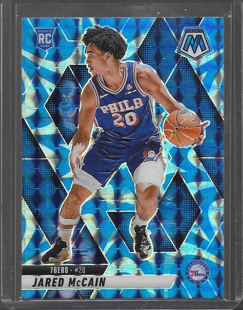 2024-25 Panini Mosaic #228 Jared McCain Reactive Blue Mosaic